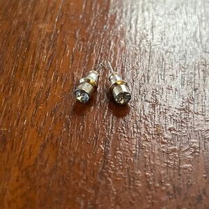 Blue gem stud earrings